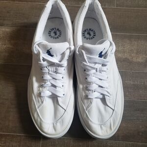 Polo by Ralph Lauren Mens White Brisbane Canvas Sneakers Size 8D